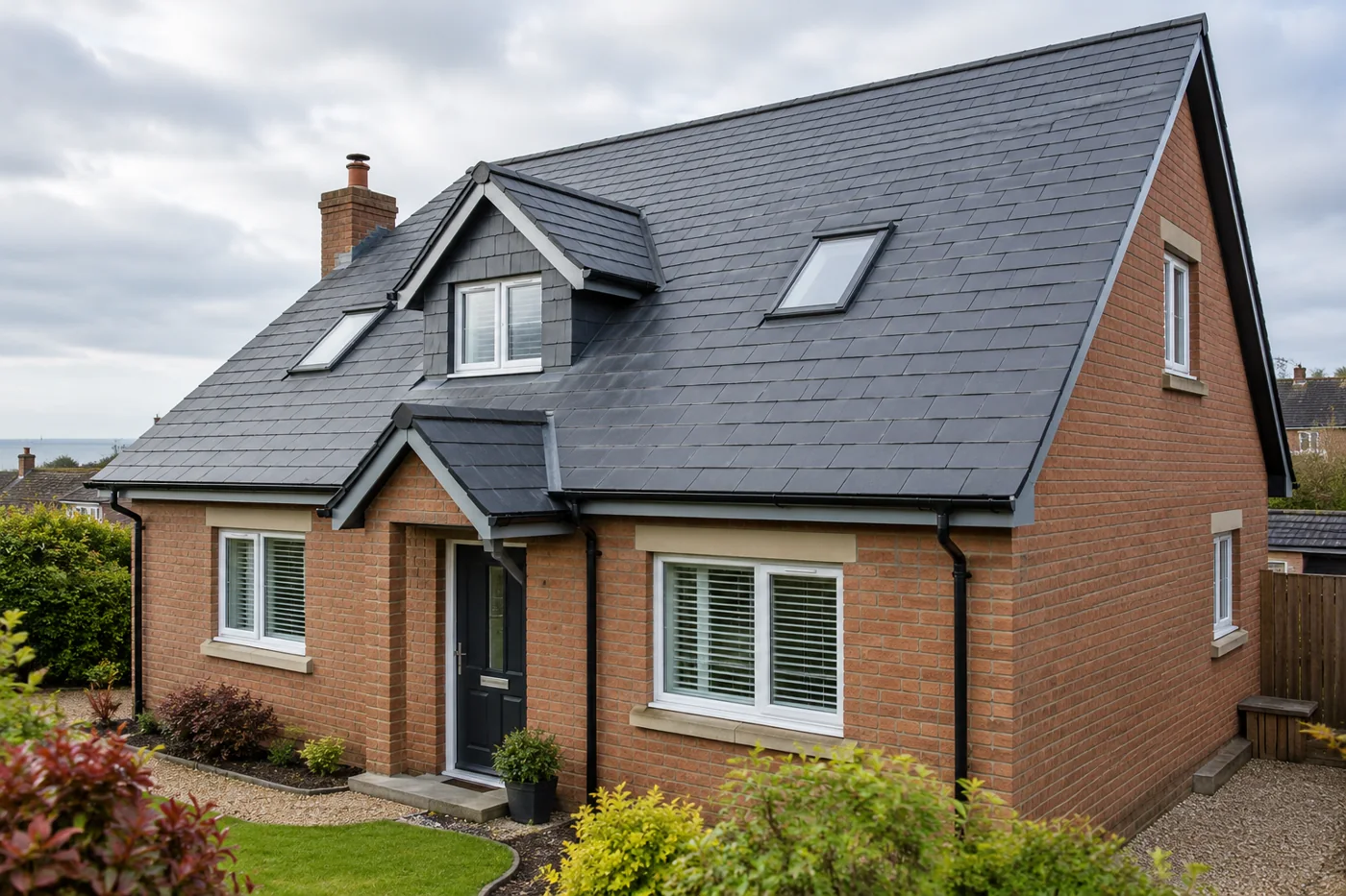 Pitched roof on an ordinary domestic house