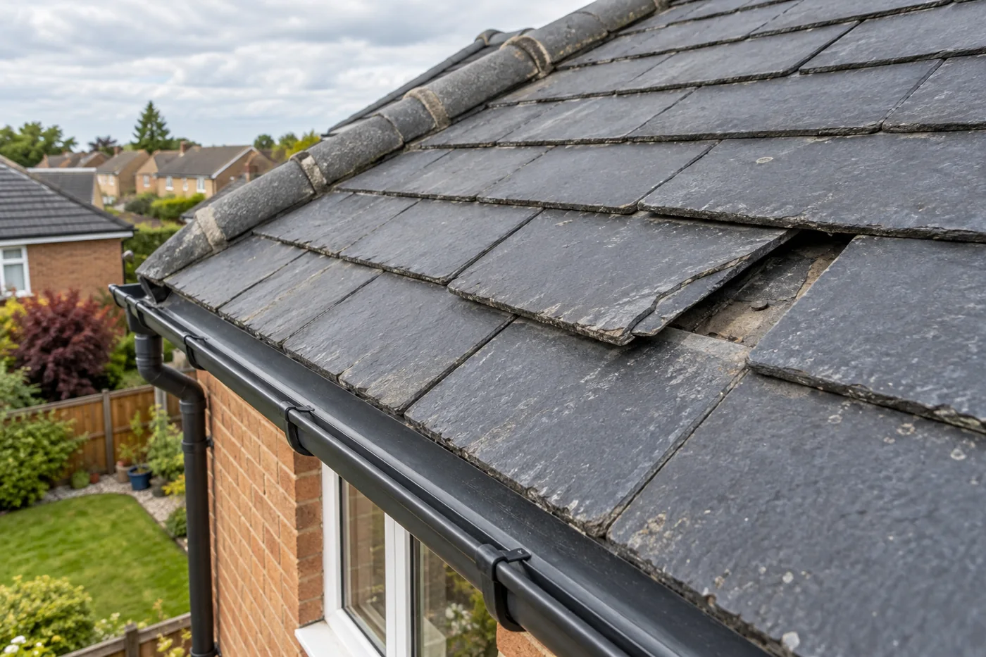 Roof covering repair detail