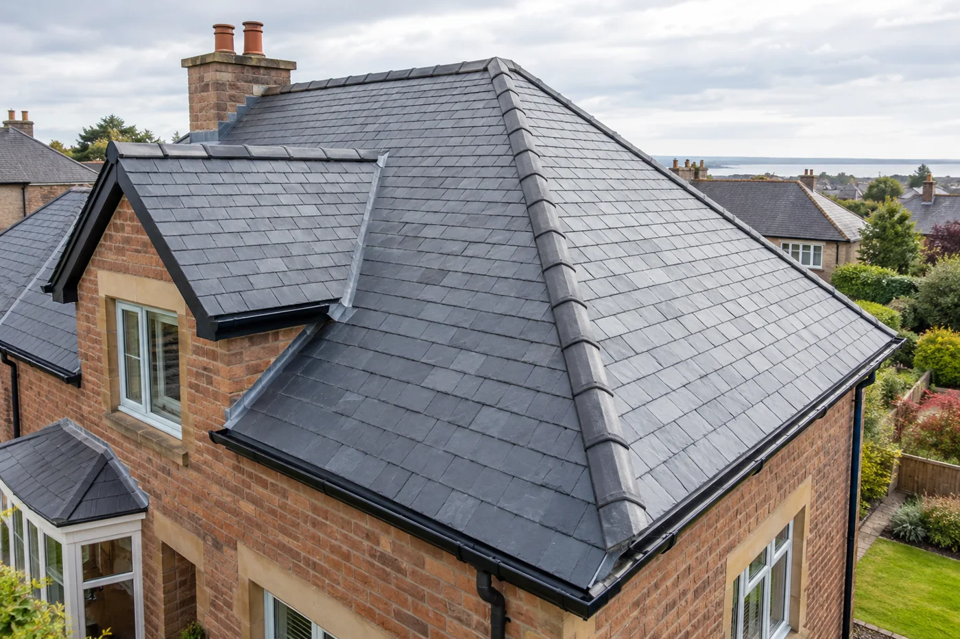 Natural slate roof and ridge