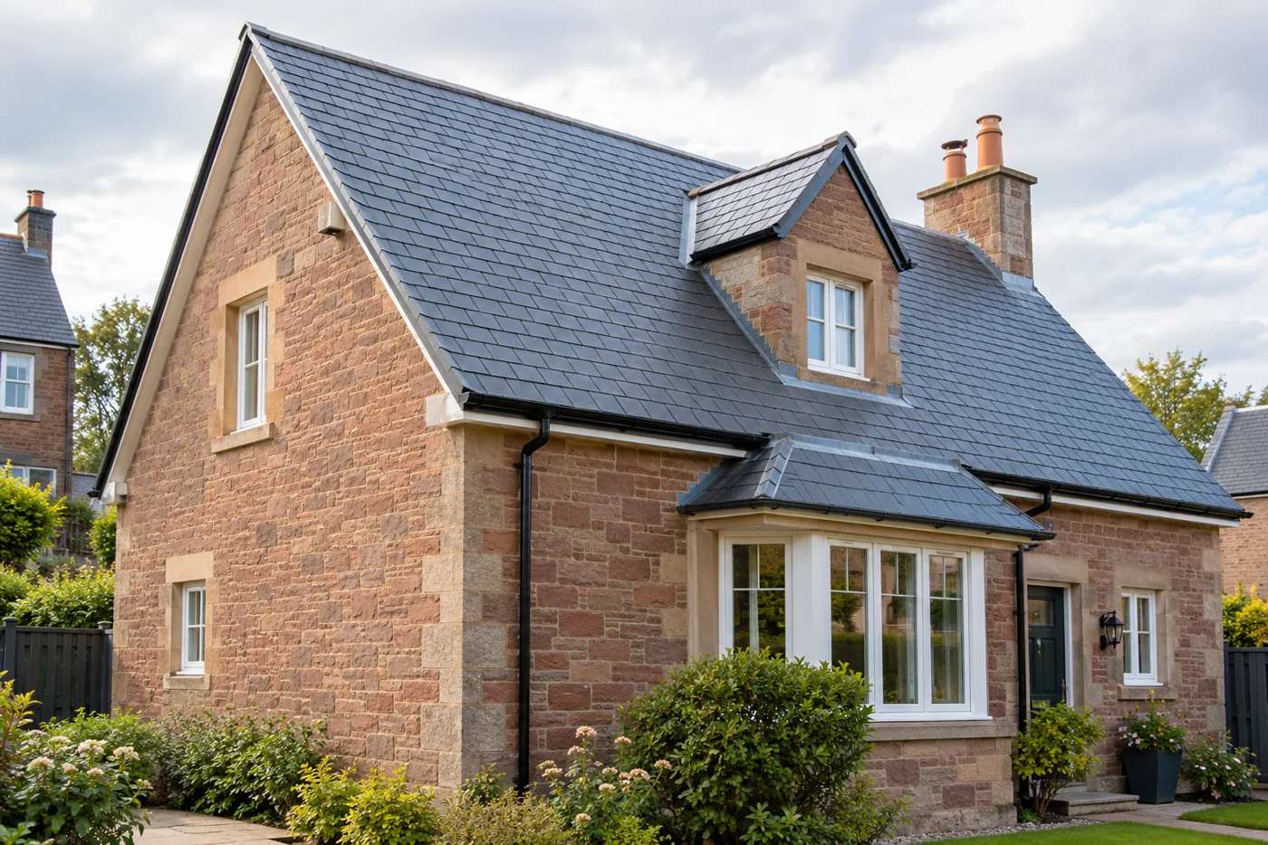 Natural slate pitched roof