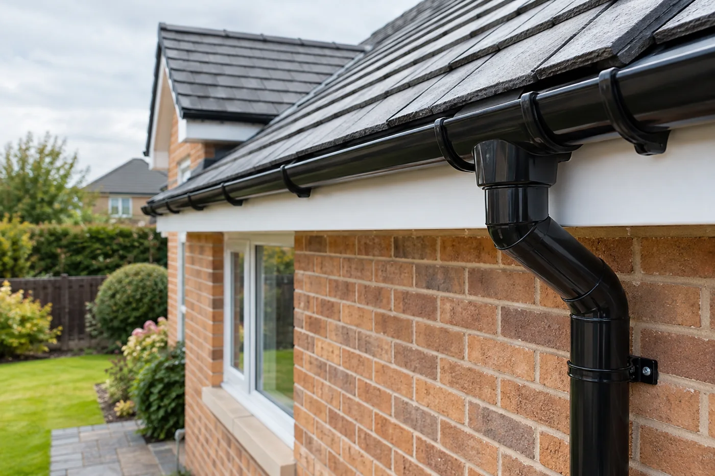 Gutter outlet and downpipe connection