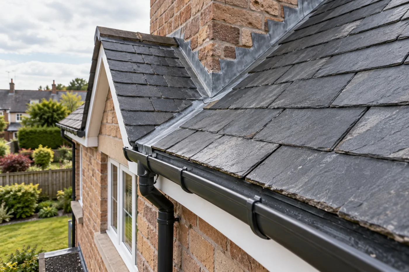 Roof covering, flashing and eaves condition detail